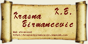 Krasna Birmančević vizit kartica